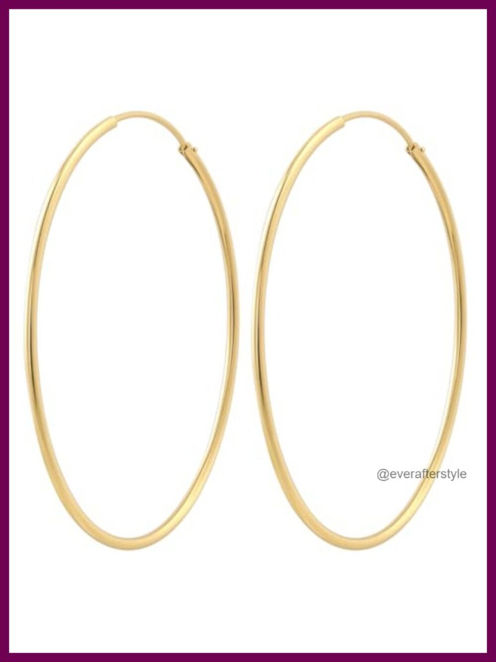 Large 14K Gold Plated Chunky Hoop Earrings for Women Clip Top
